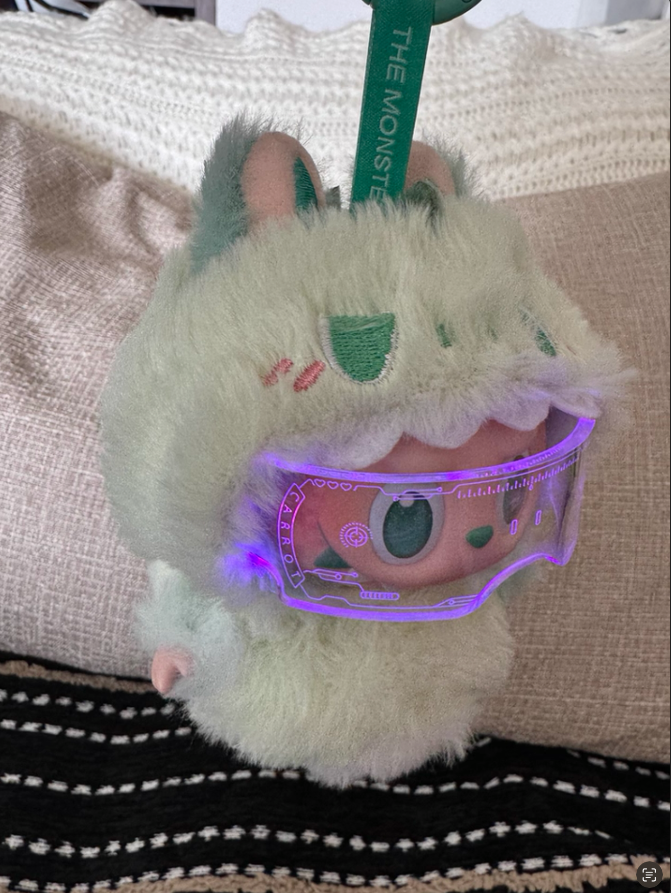 Labubu Doll Glasses - Cyberpunk Techno Cool Futuristic Mini Accessory with Glow Effect - Fits Gen 1/2/3 - 17cm/6.7''