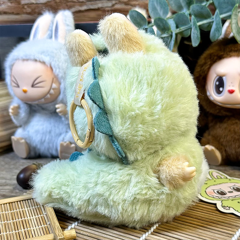 Labubu Doll Outfit | Dinorseur Dragon Set β Plush Hoodie with Ears & Metallic Spine Wings Fits Labubu Gen 1/2/3